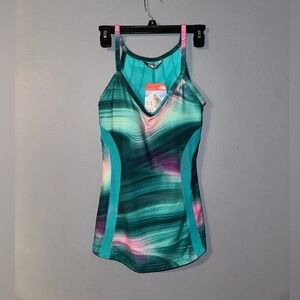 The North Face Rio Tank Top Teal Blue‎ Swirl Casual Outdoor Women's Small NWT